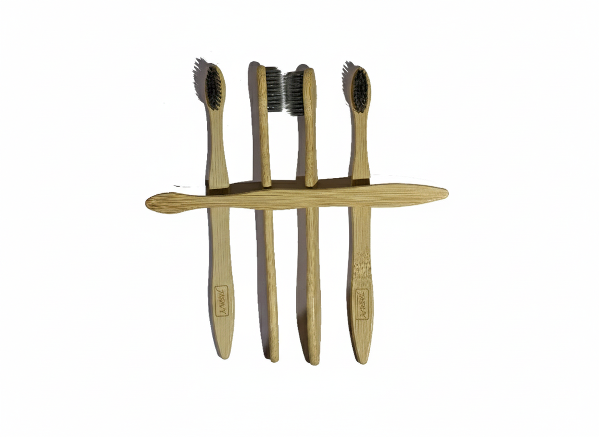 bamboo wooden toothbrush with charcoal bristle (pack of 5) bamboo wooden toothbrush with charcoal bristle (pack of 5)