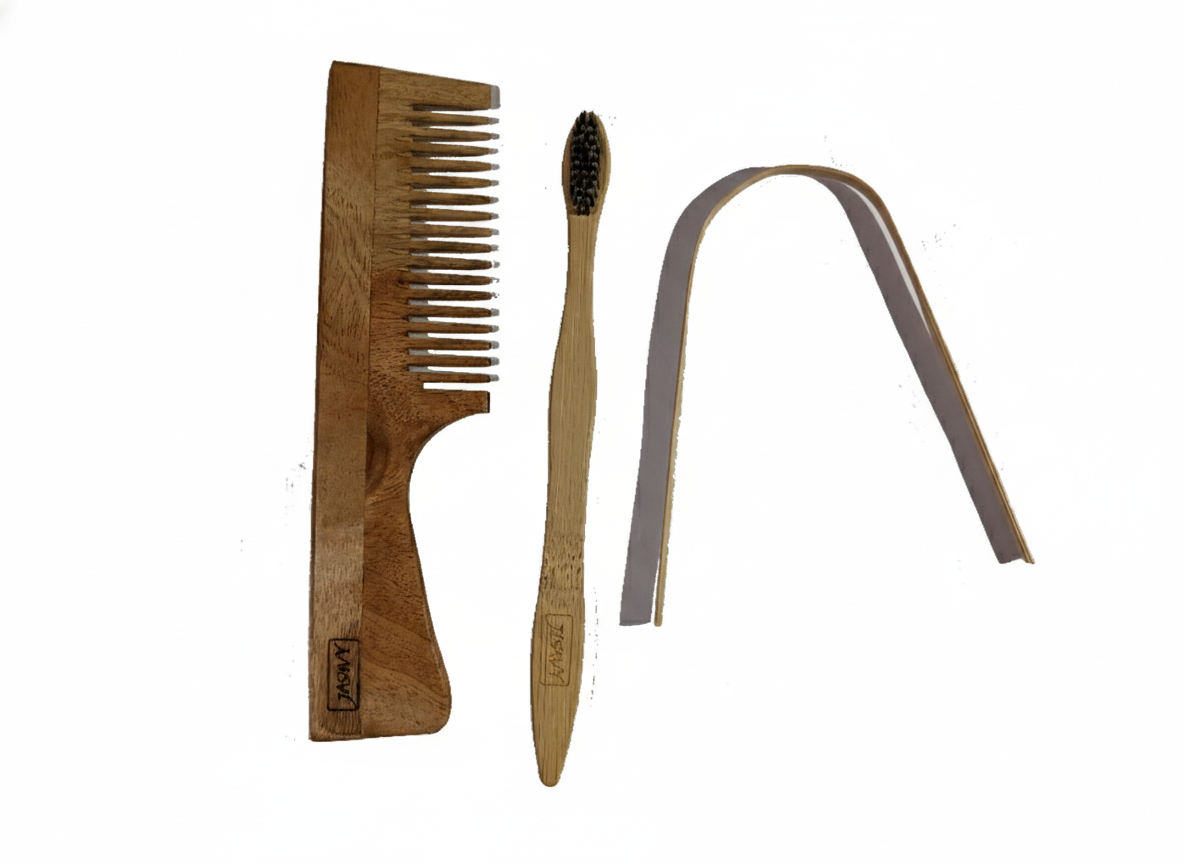 neem-wood-handle-comb-bamboo-wooden-toothbrush-with-charcoal-bristles-and-tongue-cleaner-combo-pack
